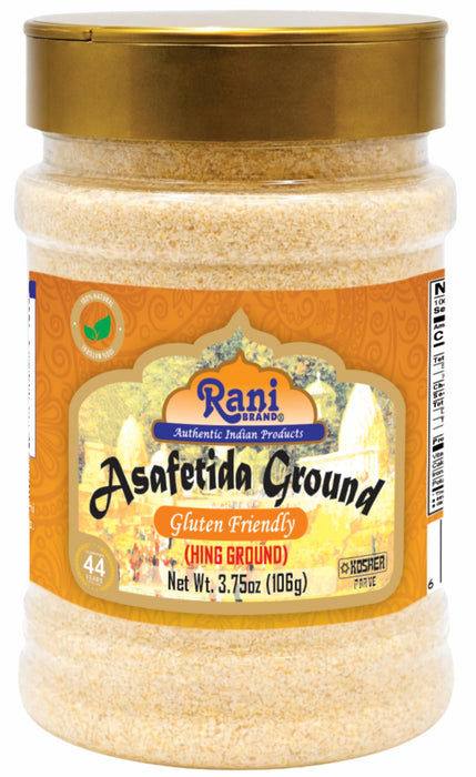Rani Asafetida (Hing) Ground 3.75oz (106g) Gluten Friendly ~ All Natural | Salt Free | Vegan | Non-GMO| Kosher | Best for Onion Garlic Substitute