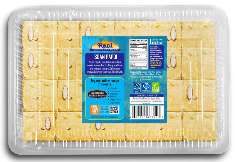 Rani Soan Papdi 17.5oz (500g) PET Jar, Traditional Indian Sweets, Ready to eat ~ All Natural | Non-GMO | Kosher | Indian Origin