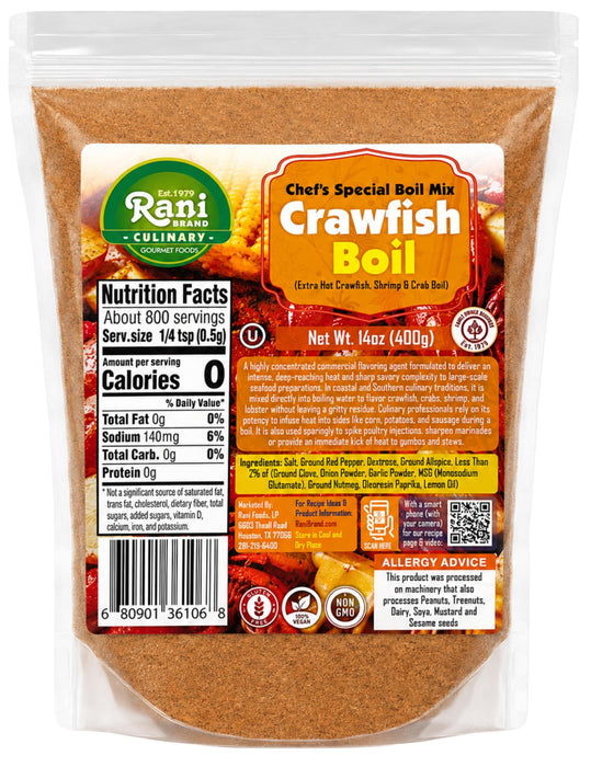 Rani Crawfish Boil (Extra Hot Crawfish, Shrimp & Crab Boil) 14oz (400g) ~ Gluten Free | NON-GMO | Kosher | Vegan | Product of USA