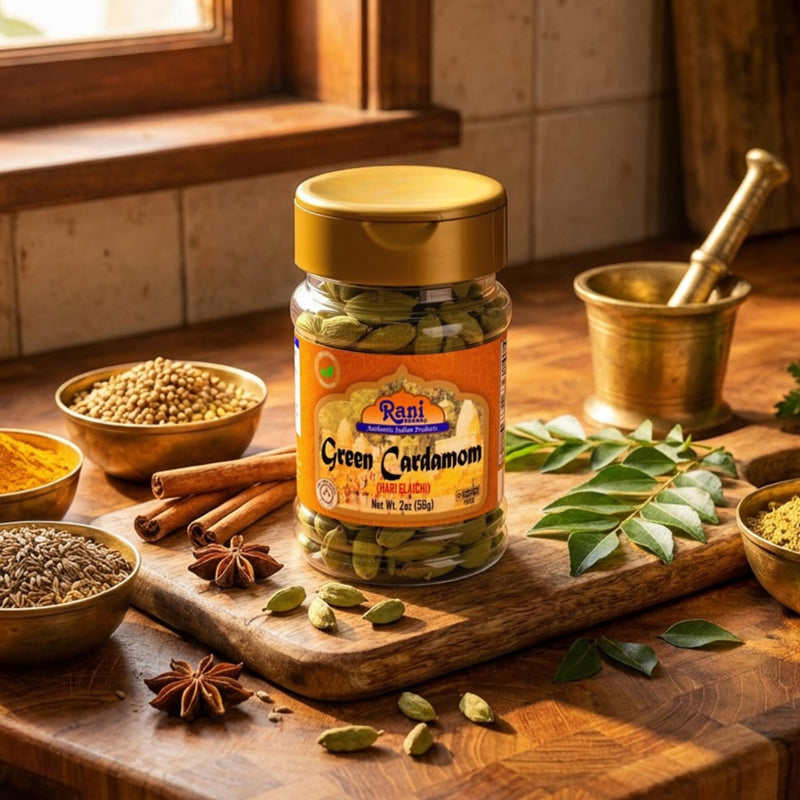 Rani Green Cardamom Pods Spice (Hari Elachi) 2oz (56g) PET Jar ~ All Natural | Vegan | Gluten Friendly | NON-GMO | Kosher | Product of India