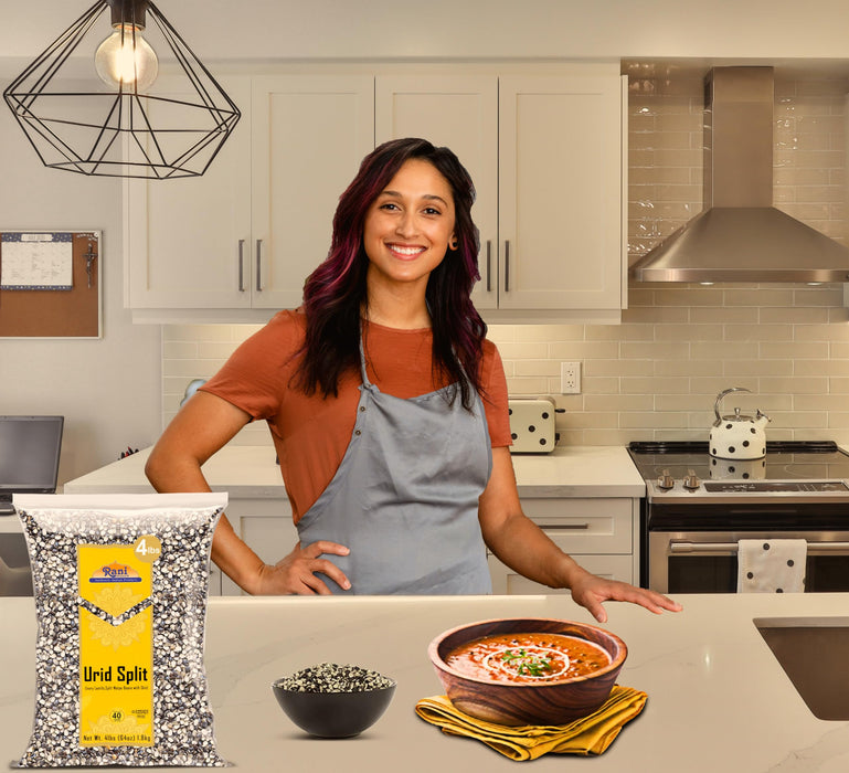 Rani Urid/Urad Split Chilka (Split Matpe Beans with Skin) Indian Lentils 64oz (4lbs) 1.81kg ~ All Natural | Gluten Friendly | NON-GMO | Kosher | Vegan | Indian Origin