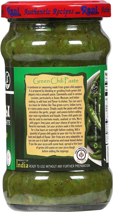 Asian Kitchen Green Chilli Cooking Paste 10.58oz (300g) ~ Vegan | Glass Jar | Gluten Free | NON-GMO | No Colors | Indian Origin