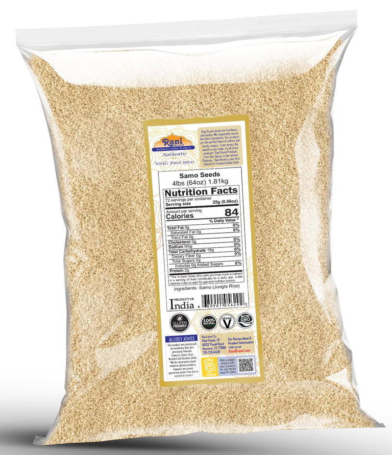 Rani Samo Seeds Whole (Japanese barnyard millet) Echinochloa frumentacea 64oz (4lbs) 1.81kg Bulk ~ All Natural | Vegan | Gluten Friendly | Kosher | NON-GMO
