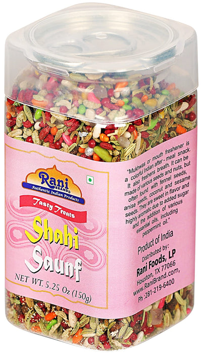 Rani Shahi Saunf 5.25oz (150g) Vacuum Sealed, Easy Open Top, Resealable Container ~ Indian Tasty Treats | Vegan | Gluten Friendly | NON-GMO | Indian Origin