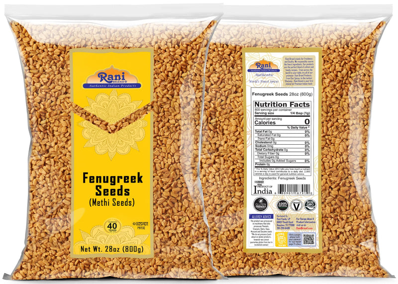 Rani Fenugreek (Methi) Seeds Whole 28oz (800g) Trigonella foenum graecum ~ All Natural | Vegan | Gluten Friendly | Non-GMO | Kosher | Indian Origin