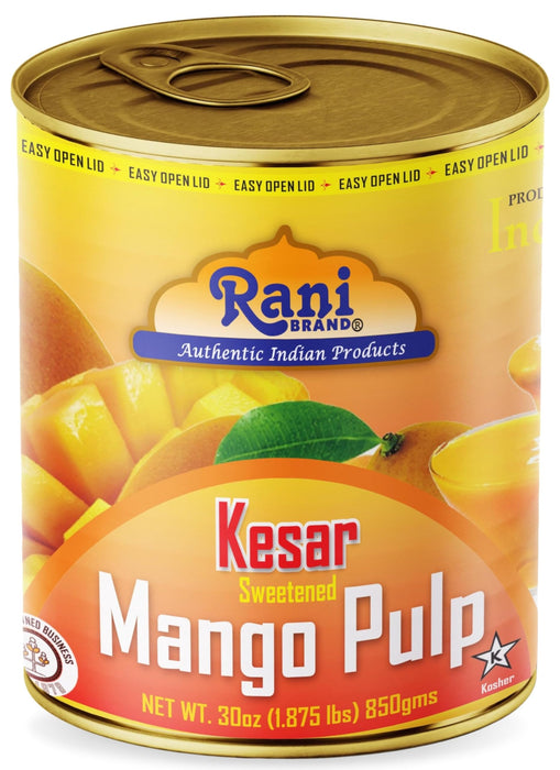 Rani Mango Pulp Puree (Kesar Sweetened) {3 Sizes Available)