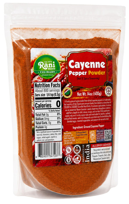 Rani Cayenne Pepper Powder (Hot & Spicy Seasoning) 14oz (400g) ~ All Natural | Gluten Free | NON-GMO | Kosher | Vegan | Product of India