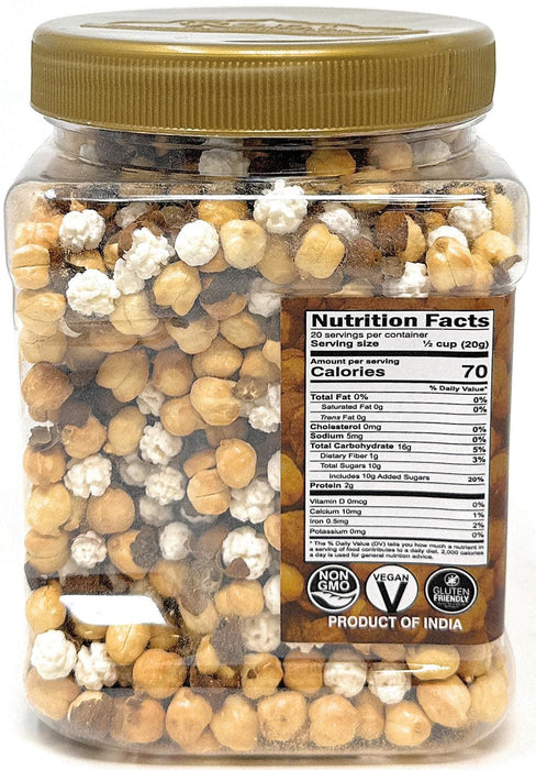Rani Roasted Chana (Chickpeas) Sweet Mix Flavor 14oz (400g) PET Jar ~ All Natural | Vegan | No Preservatives | Gluten Friendly | Indian Origin