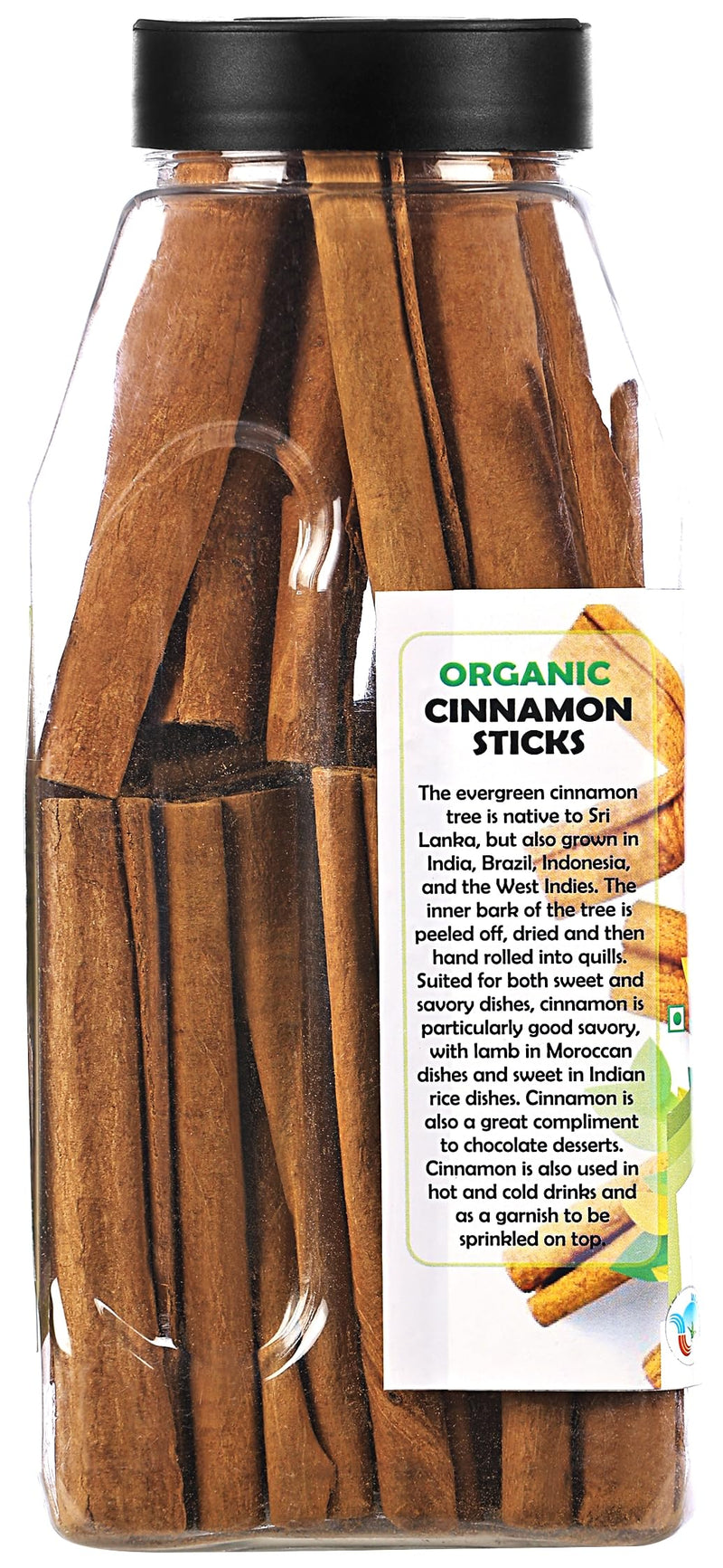 Rani Organic Cinnamon Sticks 7oz (200g) PET Jar - 36-44 Sticks - Strong Aroma, Perfect for Baking, Cooking & Beverages | 3+ Inches Length - Cassia Saigon Cinnamon from Vietnam | Kosher