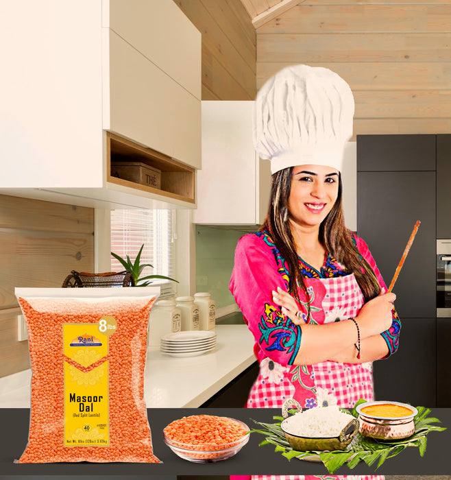 Rani Masoor Dal (Indian Red Lentils) Split Gram, 128oz (8lbs) 3.63kg, Bulk ~ All Natural | Gluten Friendly | NON-GMO | Kosher | Vegan | Indian Origin