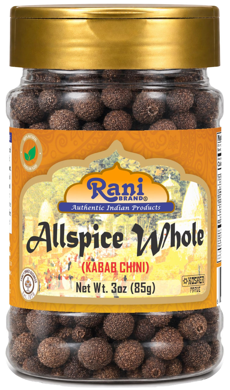 Rani All Spice Whole, Spice 3oz (85g) PET Jar ~ All Natural | Vegan | Gluten Friendly | Kosher | NON-GMO | Product of Jamaica