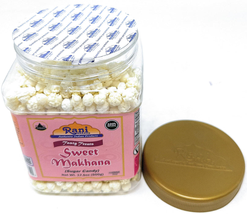 Rani Sweet Makhana (Sugar Candy) 17.5oz (1.1lbs) 500g PET Jar ~ All Natural | Vegan | No Preservatives | Gluten Friendly | Indian Origin | Ready to Eat