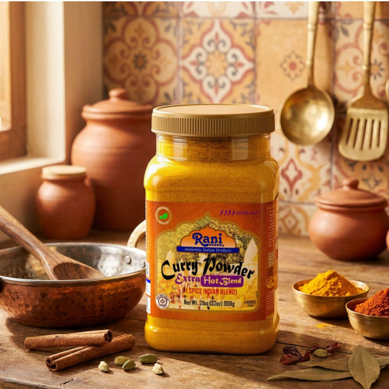 Rani Curry Powder EXTRA HOT Natural 11-Spice Blend 32oz (2lbs) 908g PET Jar ~ Salt Free | Vegan | Gluten Friendly | NON-GMO | Kosher