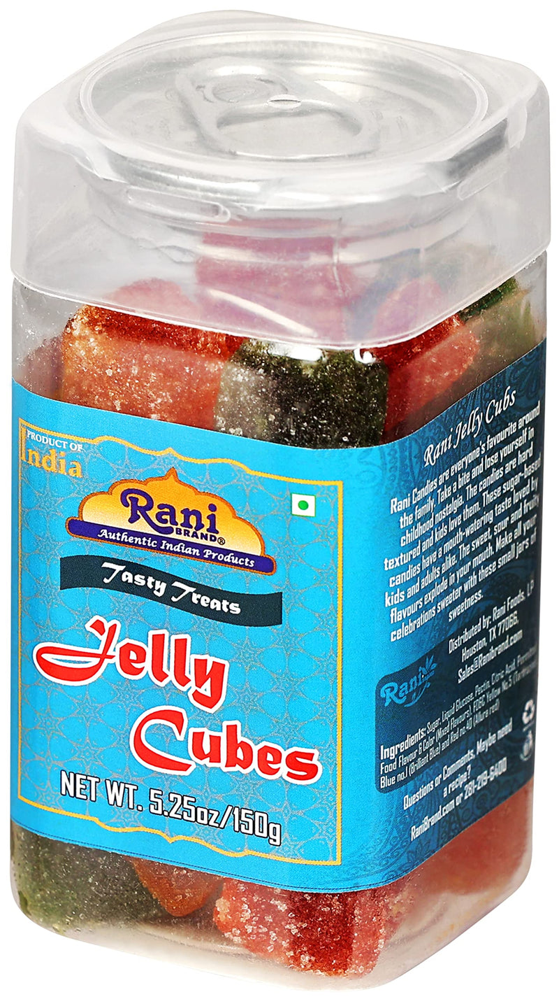 Rani Jelly Cubes 5.25oz (150g) Vacuum Sealed, Easy Open Top, Resealable Container ~ Indian Tasty Treats | Vegan | Gluten Friendly | NON-GMO | Indian Origin