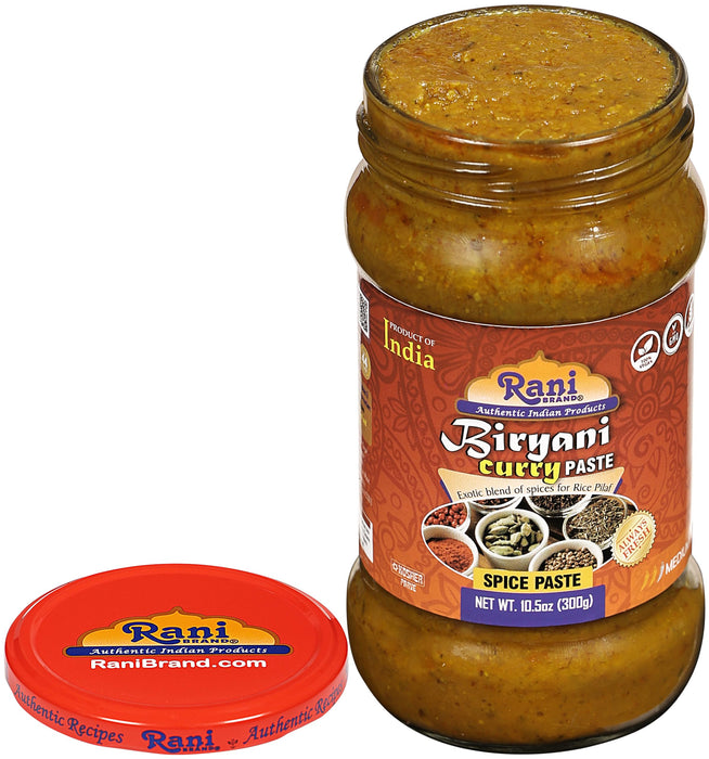 Rani Biryani Masala Curry Paste (Cooking Spice Paste for Indian Rice Dishes, Pullao/Pilau) 10.5oz (300g) Glass Jar ~ All Natural | Vegan | No Colors | Gluten Free | NON-GMO | Kosher | Indian Origin
