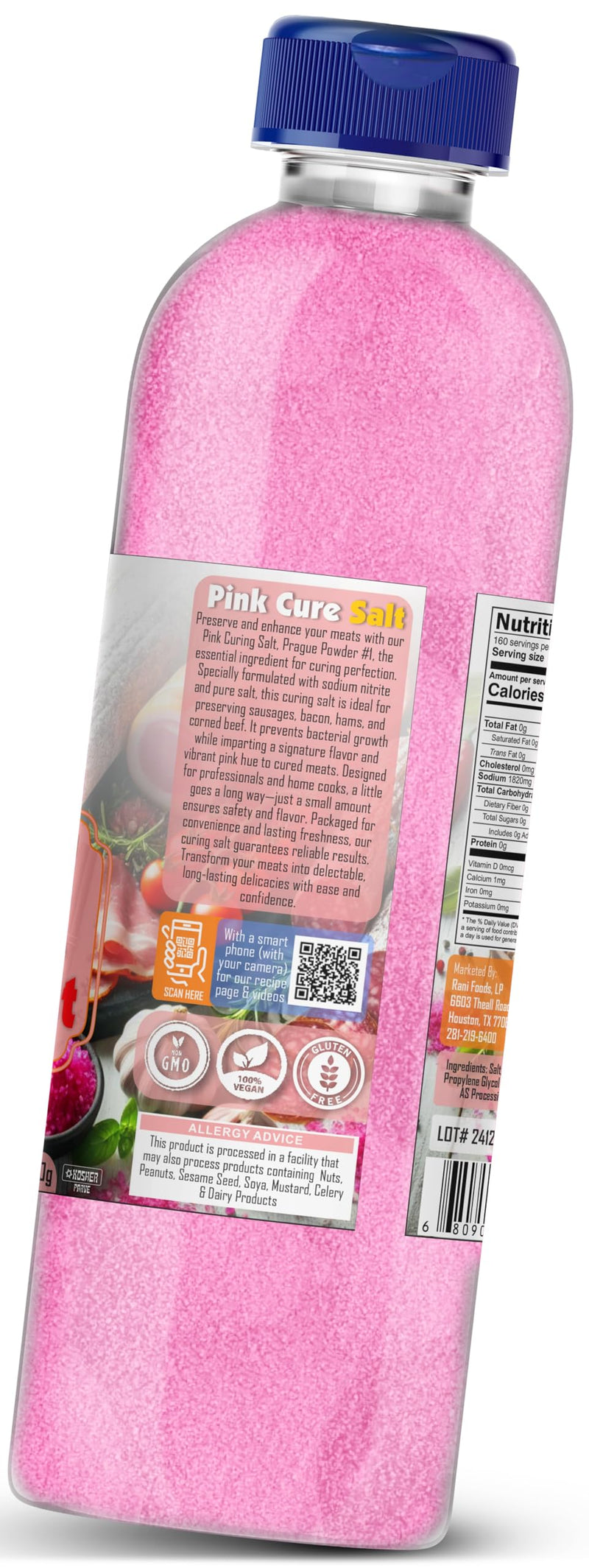 Rani Pink Cure Salt (Special Salt for Curing Meats) 28oz (1.75lbs) 800g PET Jar ~ All Natural | Gluten Friendly | NON-GMO | Kosher | Vegan | Product of USA