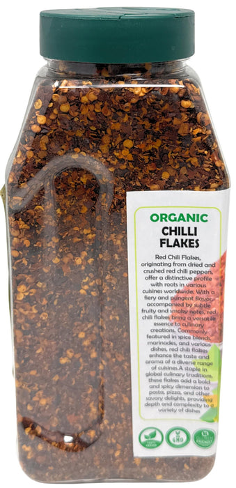 Rani Organic Chilli Flakes 14oz (400g) PET Jar ~ All Natural, No Color added | Gluten Friendly | Vegan | NON-GMO | Kosher | No Salt or fillers | USDA Certified Organic