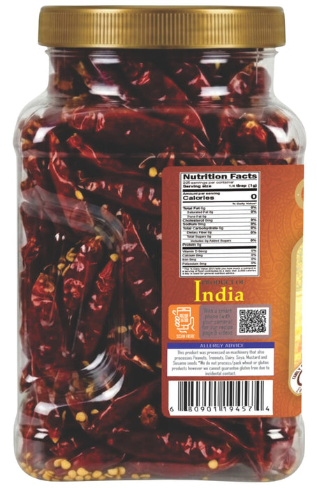 Rani Chilli Whole 8oz (225g) ~ All Natural, Salt-Free | Vegan | No Colors | Gluten Friendly | NON-GMO | Kosher | Indian Origin