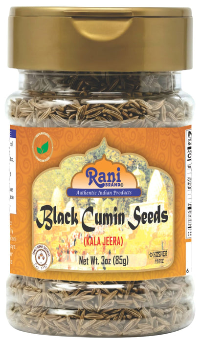 Rani Black Cumin Seeds (Kala Jeera / Bunium Bulbocastanum) 3oz (85g) PET Jar ~ All Natural | Gluten Friendly | NON-GMO | Kosher | Vegan | Indian Origin