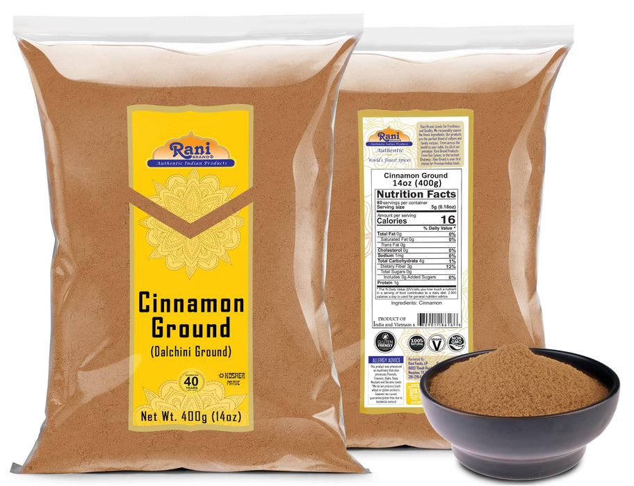 Rani Cinnamon Powder (Ground) Spice 14oz (400g) ~ All Natural | Salt-Free | Vegan | No Colors | Gluten Friendly | NON-GMO | Kosher