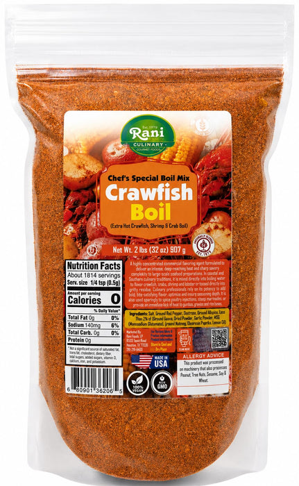Rani Crawfish Boil (Extra Hot Crawfish, Shrimp & Crab Boil) 32oz (2lbs) 908g ~ Gluten Free | NON-GMO | Kosher | Vegan | Product of USA
