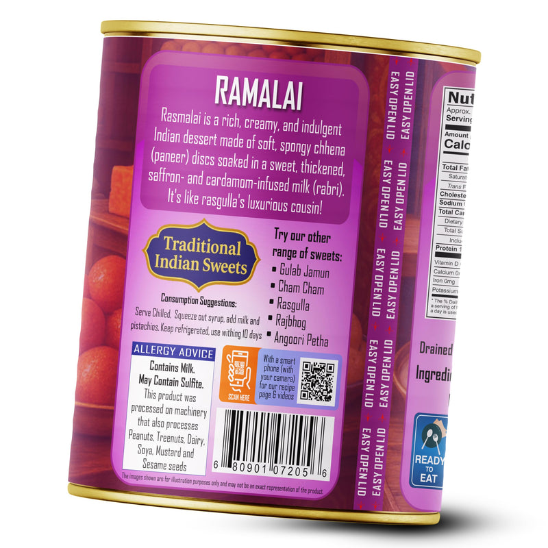 Rani Rasmalai (Soft Cheese Dumplings) 35.3oz (2.2lbs) 1kg Pack of 18, Approximately 14 pieces, Easy Open Lid ~ Ready to eat | Gluten Free | Non-GMO | Kosher | Indian Origin