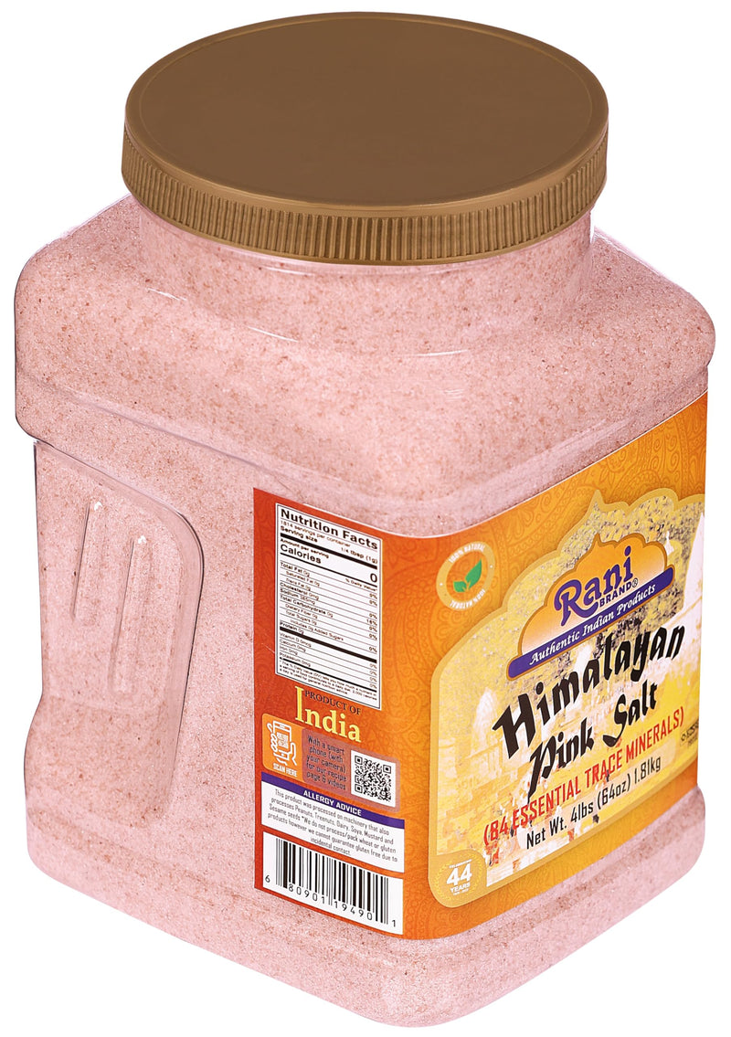 Rani Himalayan Pink Salt Powder (84 Essential Trace Minerals) 64oz (4lbs) 1.81kg PET Jar ~ All Natural | Vegan | Gluten Friendly | NON-GMO | Kosher | Indian Origin