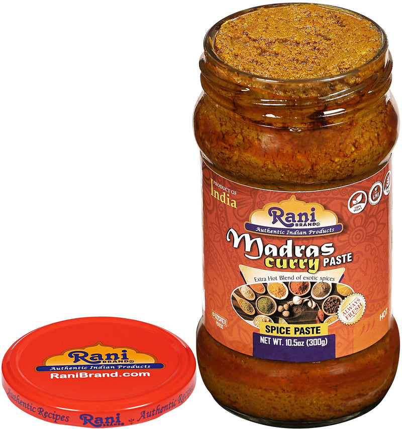 Rani Madras Curry Cooking Spice Paste 10.5oz (300g) Glass Jar, Pack of 5+1 FREE ~ No Colors | All Natural | NON-GMO | Kosher | Vegan | Gluten Free
