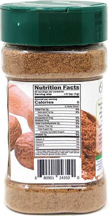 Rani Organic Nutmeg (Jaiphul) Ground Powder Spice 3oz (85g) PET Jar ~ All Natural | Vegan | Gluten Friendly | NON-GMO | Kosher | Indian Origin | USDA Certified Organic