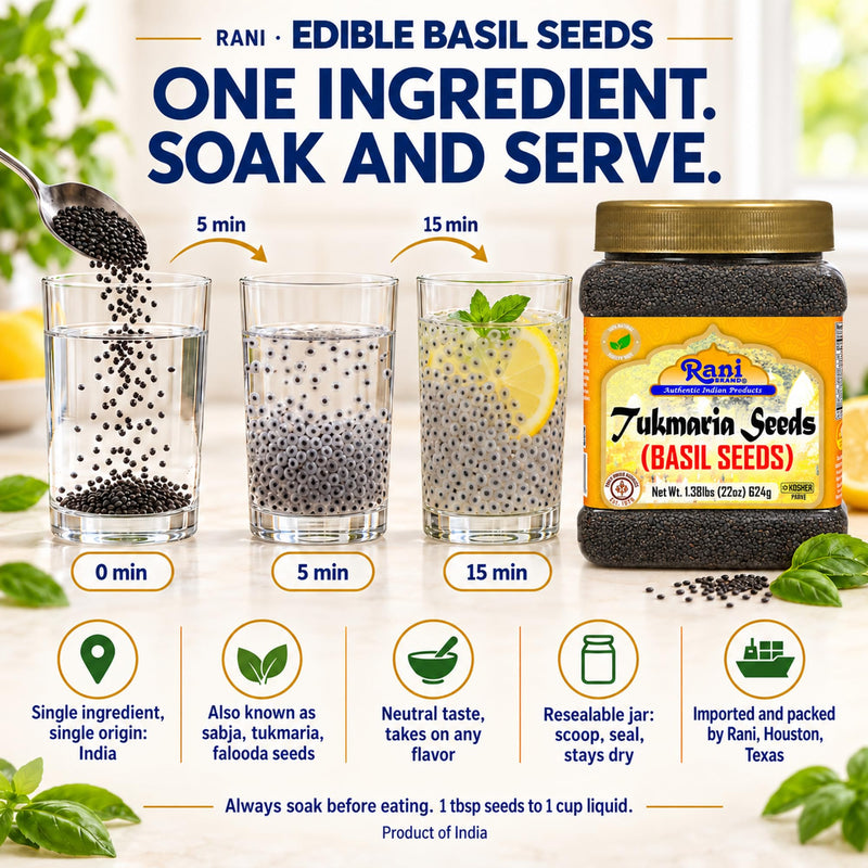Rani Tukmaria  (Natural Holy Basil Seeds) {4 Sizes Available}