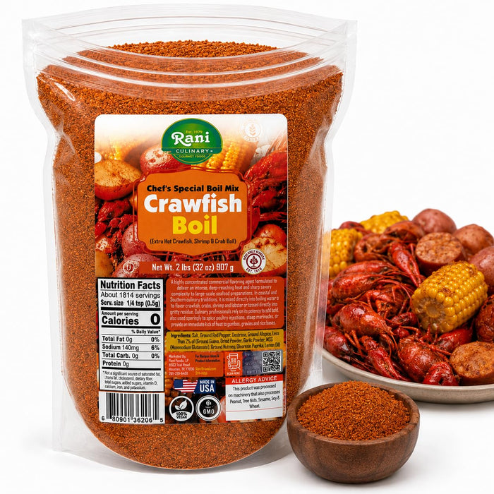 Rani Crawfish Boil (Extra Hot Crawfish, Shrimp & Crab Boil) 32oz (2lbs) 908g ~ Gluten Free | NON-GMO | Kosher | Vegan | Product of USA