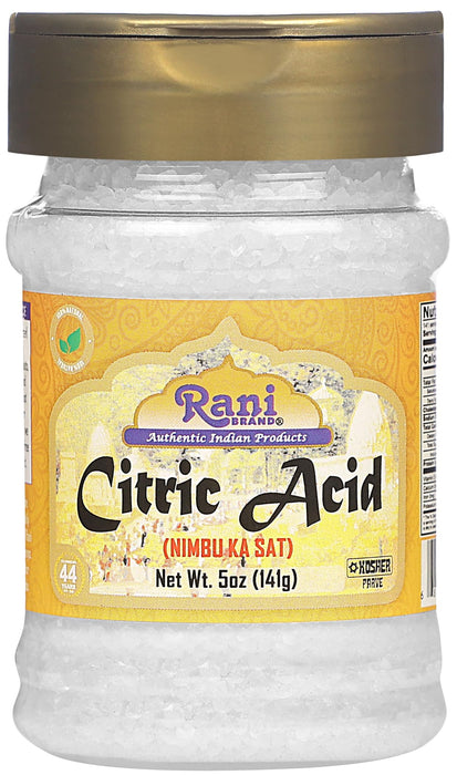 Rani Citric Acid Powder, Food Grade (Limbu Ka Ful) 5oz (141g) PET Jar ~ Used for Cooking, Bath Bombs, Cleaning | Gluten Friendly | Kosher | Indian Origin