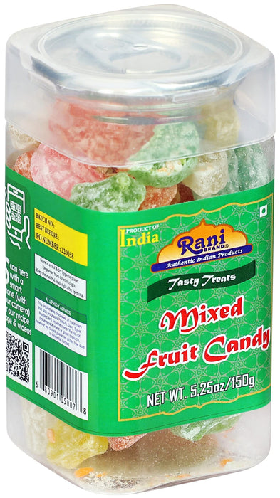 Rani Mixed Fruit Candy 5.25oz (150g) Vacuum Sealed, Easy Open Top, Resealable Container ~ Indian Tasty Treats | Vegan | Gluten Friendly | NON-GMO | Indian Origin
