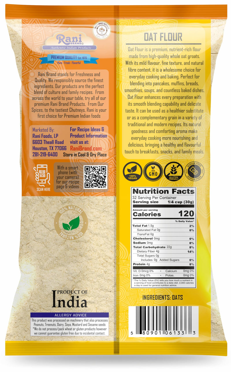Rani Oat Flour 32oz (2lbs) 908g ~ All Natural | Gluten Free | NON-GMO | Kosher | Vegan | Product of USA