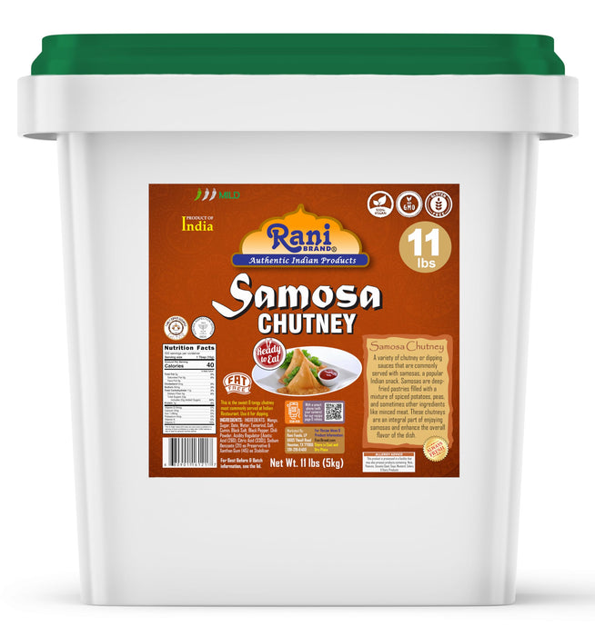 Rani Samosa Chutney (Sweet, Sour & Spicy Dipping Sauce) 176oz (11lbs) 5kg Bulk Bucket, Ready to eat, Vegan ~ Gluten Free | NON-GMO | Kosher | No Colors | Indian Origin