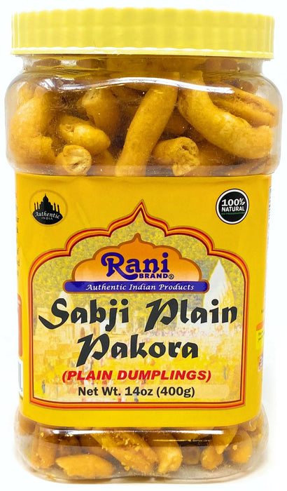 Rani Sabji Pakoda (Plain Dumplings) 14oz (400g) PET Jar ~ All Natural | Vegan | No Preservatives | No Colors | Gluten Friendly | Indian Origin