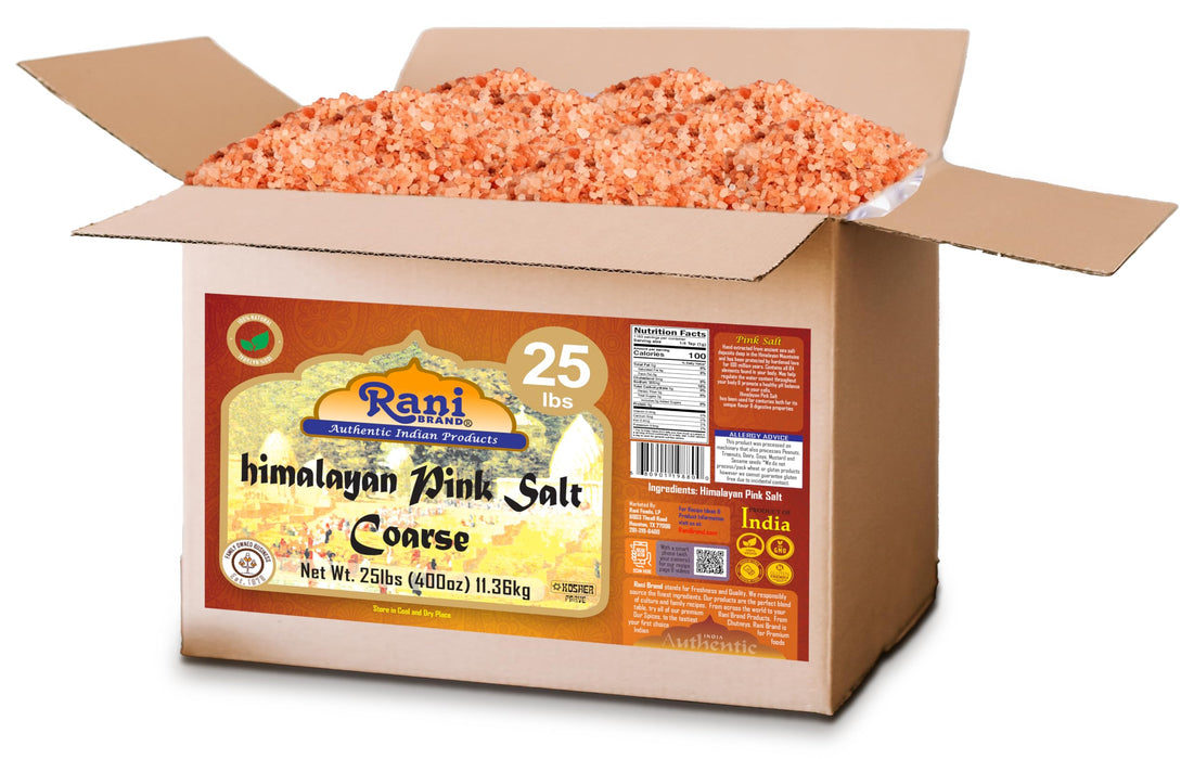 Rani Himalayan Pink Salt Granules (84 Essential Trace Minerals) 400oz (25lbs) 11.36kg Bulk Box ~ All Natural | Vegan | Gluten Friendly | NON-GMO | Indian Origin
