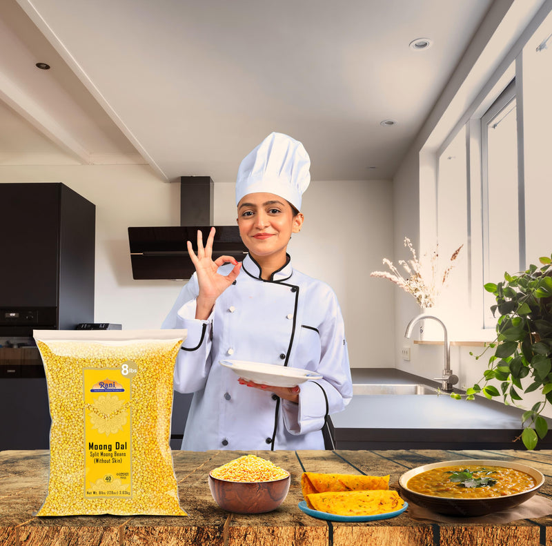 Rani Moong Dal (Split Mung Beans Without Skin) Lentils Indian 128oz (8lbs) 3.63kg Bulk ~ All Natural | Gluten Friendly | Non-GMO | Kosher | Vegan | Indian Origin