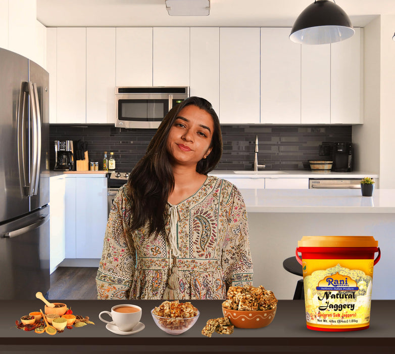 Rani Natural Jaggery (Gujarati Soft Jaggery) 64oz (4lbs) 1.81kg Bulk Bucket ~ Gluten Friendly | Vegan | NON-GMO | Kosher | No Salt or fillers | Indian Product