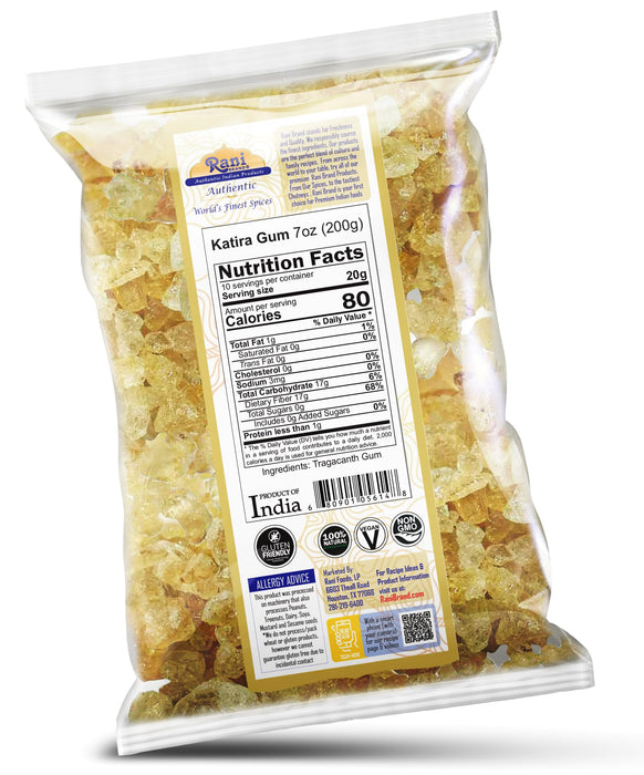 Rani Edible Gum Whole (Goonder Tragacanth Gum) 7oz (200g) ~ All Natural, Salt-Free | Vegan | No Colors | Gluten Friendly | NON-GMO | Kosher | Indian Origin