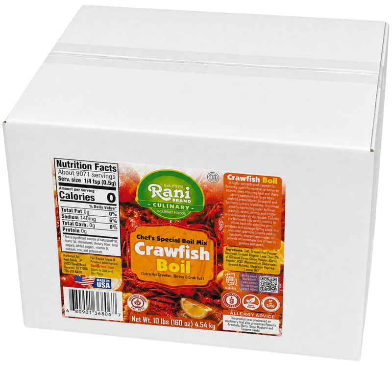Rani Crawfish Boil (Extra Hot Crawfish, Shrimp & Crab Boil) 160oz (10lbs) 4.54kg Bulk Box ~ Gluten Free | NON-GMO | Kosher | Vegan | Product of USA