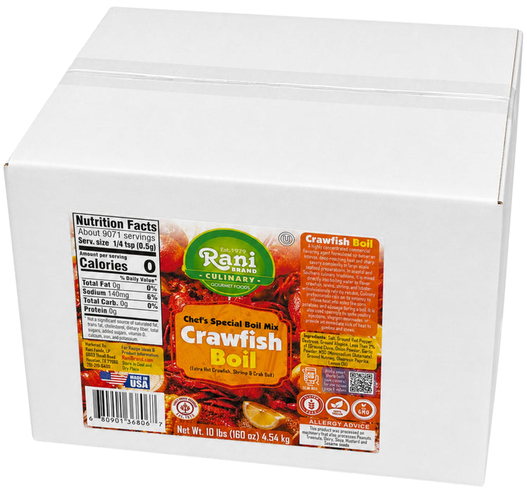 Rani Crawfish Boil (Extra Hot Crawfish, Shrimp & Crab Boil) 160oz (10lbs) 4.54kg Bulk Box ~ Gluten Free | NON-GMO | Kosher | Vegan | Product of USA