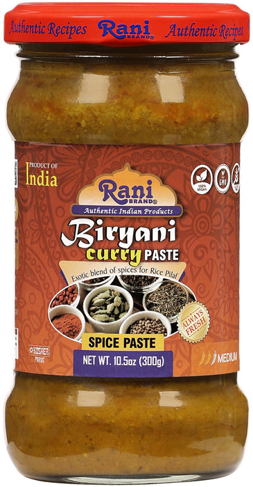 Rani Biryani Masala Curry Paste (Cooking Spice Paste for Indian Rice Dishes, Pullao/Pilau) 10.5oz (300g) Glass Jar, Pack of 5+1 FREE ~ All Natural | Vegan | No Colors | Gluten Free | NON-GMO | Kosher