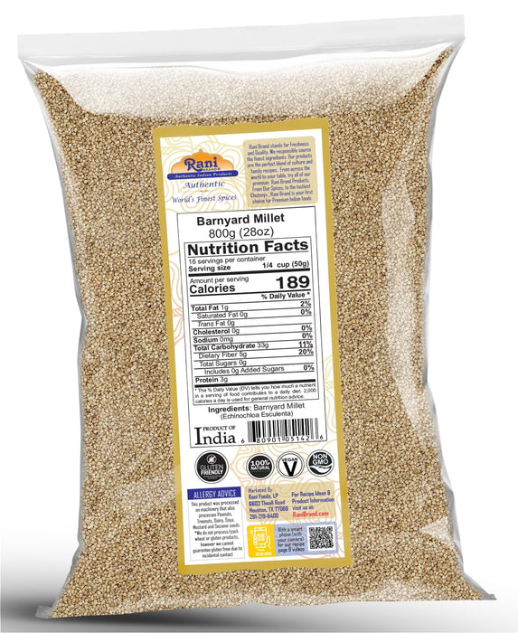 Rani Barnyard Millet (Echinochloa Esculenta Frumantacea) Whole {3 Sizes Available}