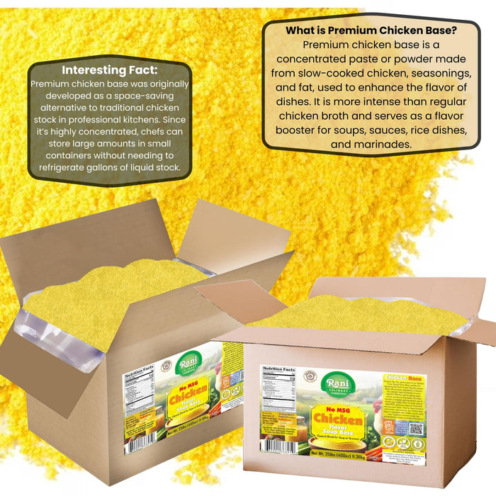 Rani Premium Chicken Base (Special Blend for Soup or Gravies) 400oz (25lbs) 11.36kg Bulk Box ~ All Natural | Gluten Friendly | NON-GMO | Kosher | Vegan | Product of USA