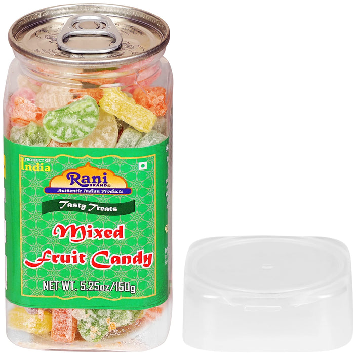 Rani Mixed Fruit Candy 5.25oz (150g) Vacuum Sealed, Easy Open Top, Resealable Container ~ Indian Tasty Treats | Vegan | Gluten Friendly | NON-GMO | Indian Origin