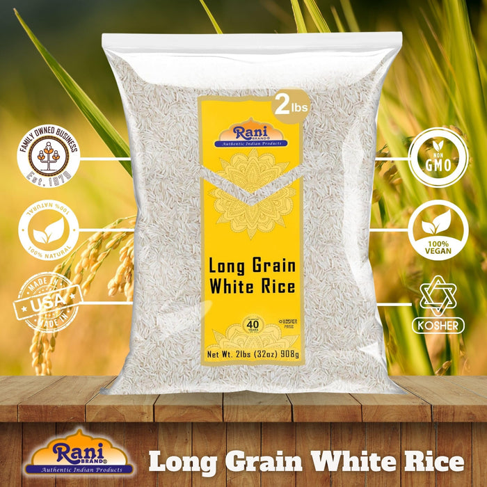Rani Long Grain White Rice 32oz (2lbs) 908g  ~ All Natural | Gluten Friendly | Vegan | Non-GMO | Kosher | Product of USA