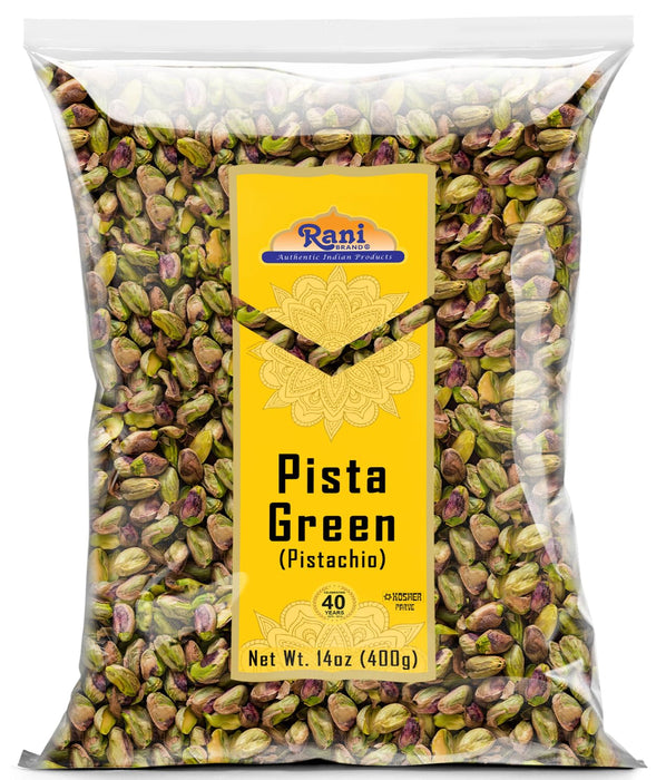 Rani Pista (Pistachio) Green 14oz (400g) ~ All Natural | Gluten Friendly | Vegan | NON-GMO | Kosher | No Salt or fillers | Indian Origin