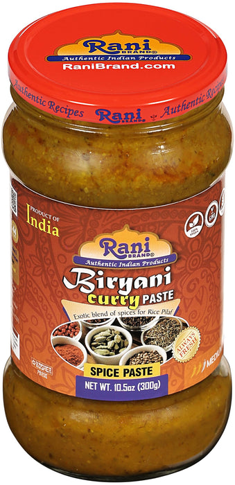 Rani Biryani Masala Curry Paste (Cooking Spice Paste for Indian Rice Dishes, Pullao/Pilau) 10.5oz (300g) Glass Jar ~ All Natural | Vegan | No Colors | Gluten Free | NON-GMO | Kosher | Indian Origin