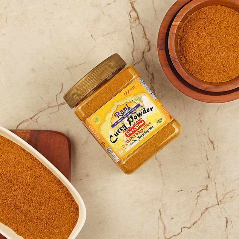 Rani Curry Powder Hot Natural 11-Spice Blend 16oz (1lb) 454g PET Jar ~ Salt Free | Vegan | Gluten Friendly | NON-GMO | Kosher | Indian Origin